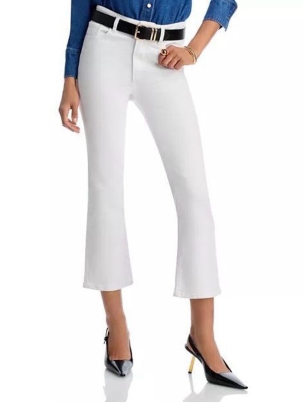 FRAME The Reboot High Rise Ankle Bootcut Jeans in White
Size 26 $258